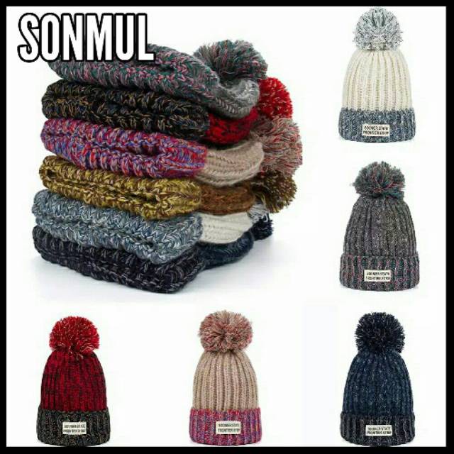 WINTER KNIT BEANIE HAT TOPI KUPLUK RAJUT TEBAL WANITA / ANAK MUSIM DINGIN