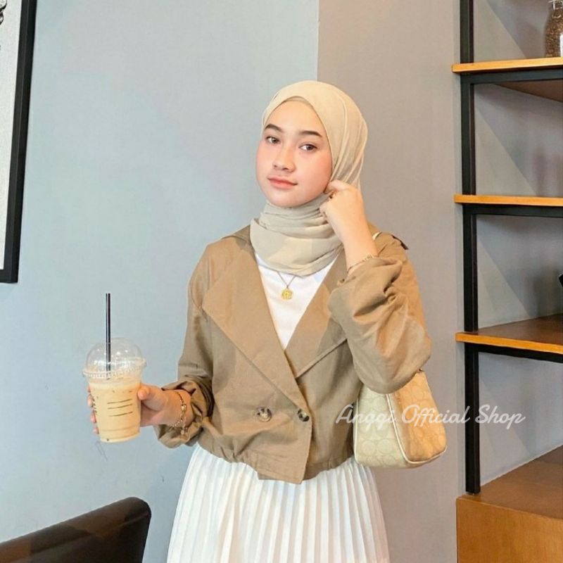 ANGGI Classis Blazer Wanita | Blezer Wanita | Korean Style | Blazer Korea | Blezer Korea| Hijab |Top