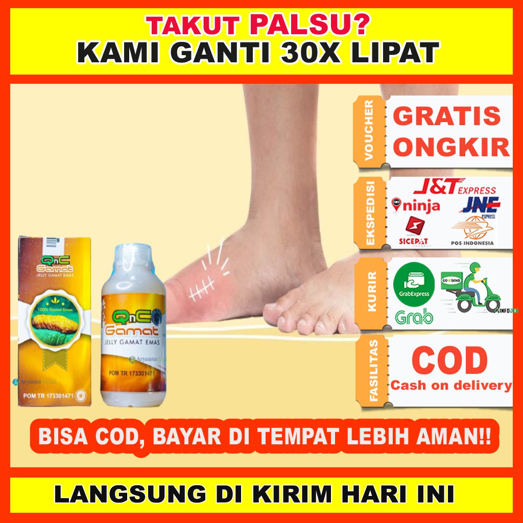 Obaat Luka Diabetes / Obat Kaki Bengkak Akibat Luka Diabetes - QNC JELLY GAMAT ORIGINAL