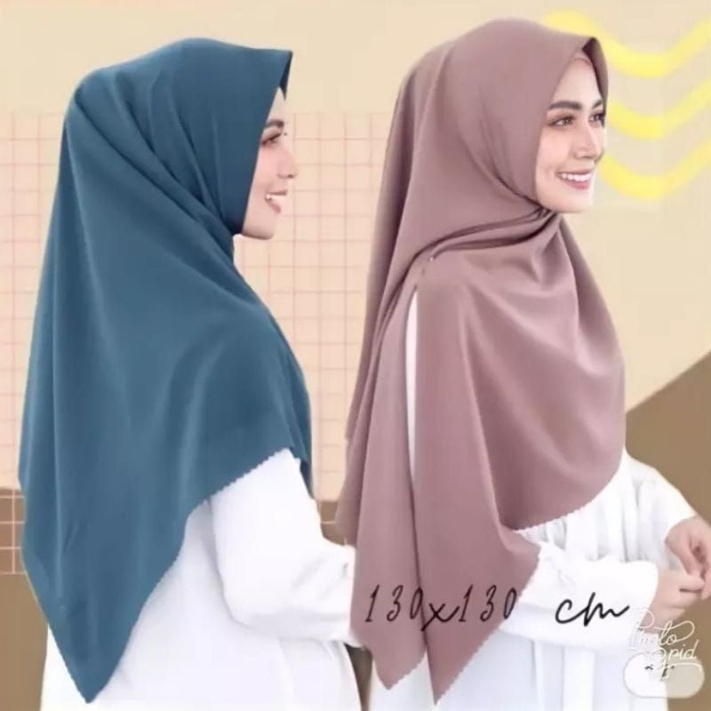 Bella square jumbo laser ukuran 135×135 syari'i hijab segiempat syarii