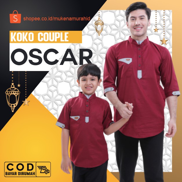 Baju Koko Pria Dewasa Koko Couple Ayah Dan Anak Oscar Warna Maroon Lengan Pendek Mo Shopee Indonesia