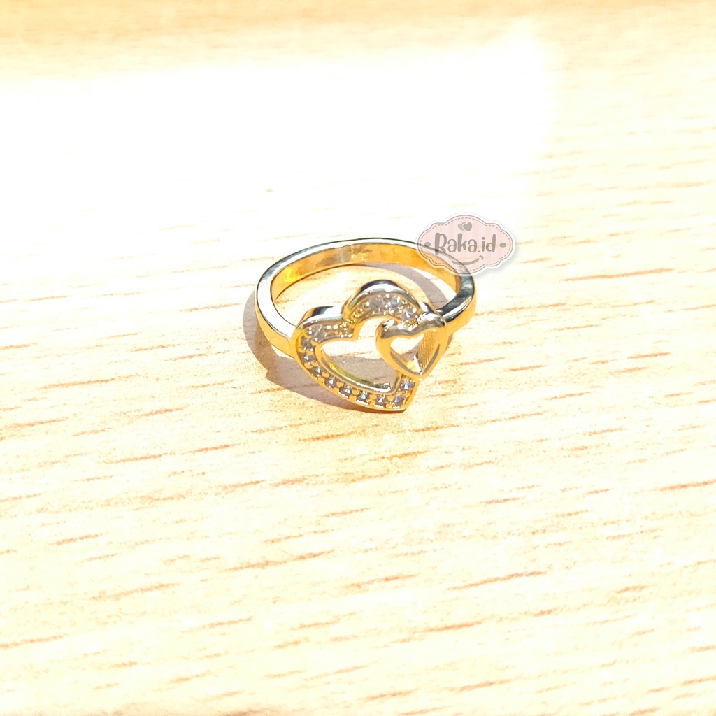 Cincin Wanita Cincin Dewasa Motif 2 Hati Love Aksesoris Perhiasan Wanita 1161