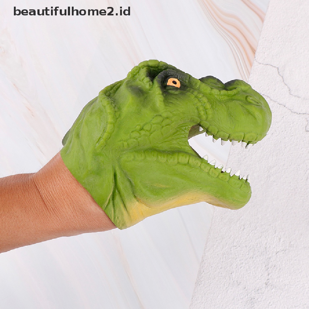 (Beautifulhome2.Id) Mainan Boneka Tangan Bentuk Kepala Dinosaurus Bahan Vinyl Lembut Untuk Hadiah Anak