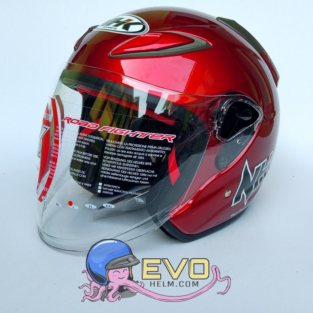 NHK R6 SOLID Half Face - Single Visor ROYAL RED