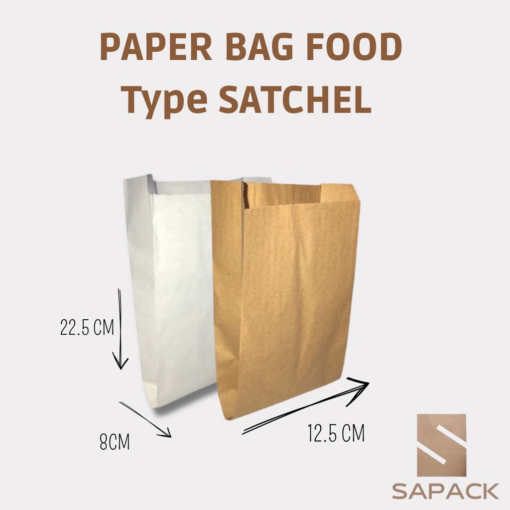 PAPER BAG FOOD MODEL SATCHEL COKLAT PUTIH / PAPER BAG