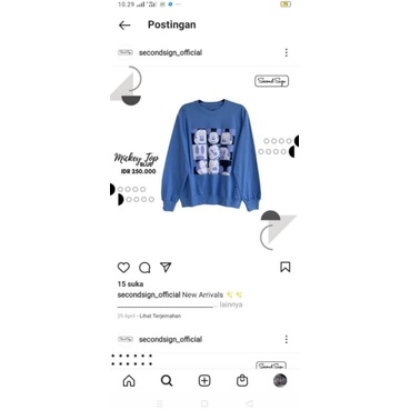 kaos second sign Mickey blue