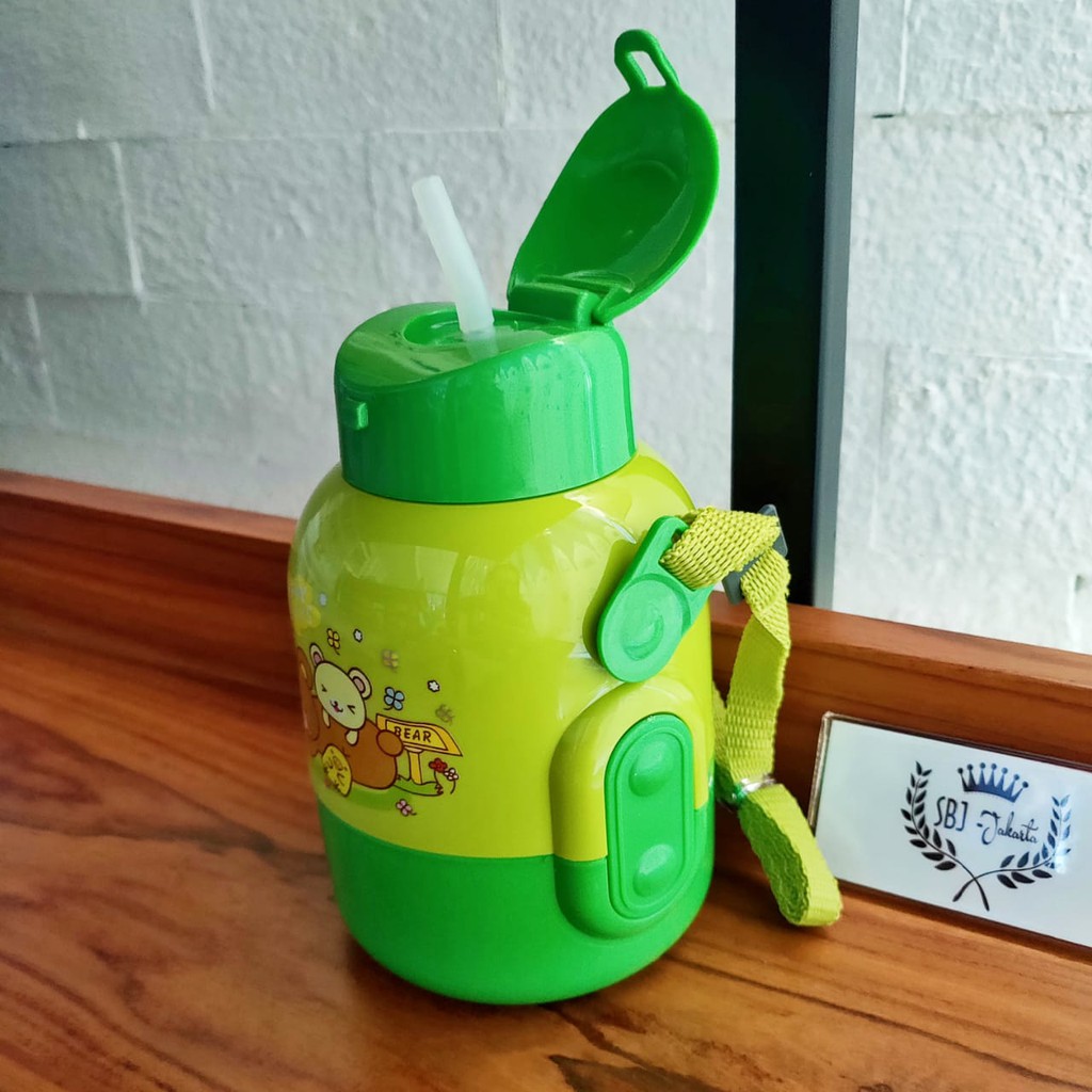 BOTOL MINUM ANAK Plastik PP5 650 ml RILLAKUMA BULAT BPA FREE DENGAN TALI