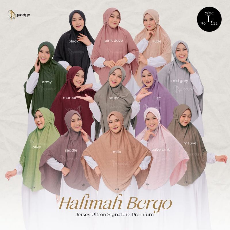 KHIMAR/BERGO HARIAN JERSEY NON PET HALIMAH SERIES  BY AYUNDYA