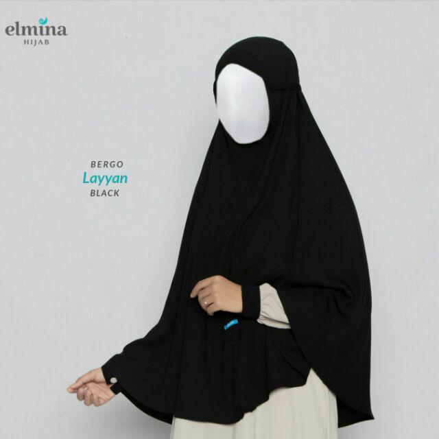 Bergo Layyan Bergo Instan Tali by Elmina Hijab-Black