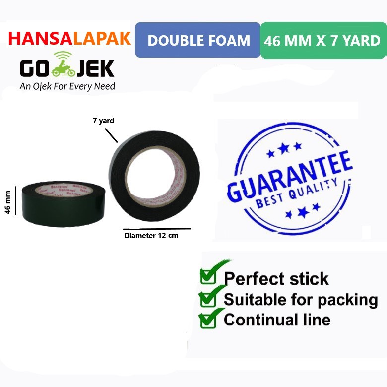 

Lakban Busa/ Double foam Hijau 46 mm