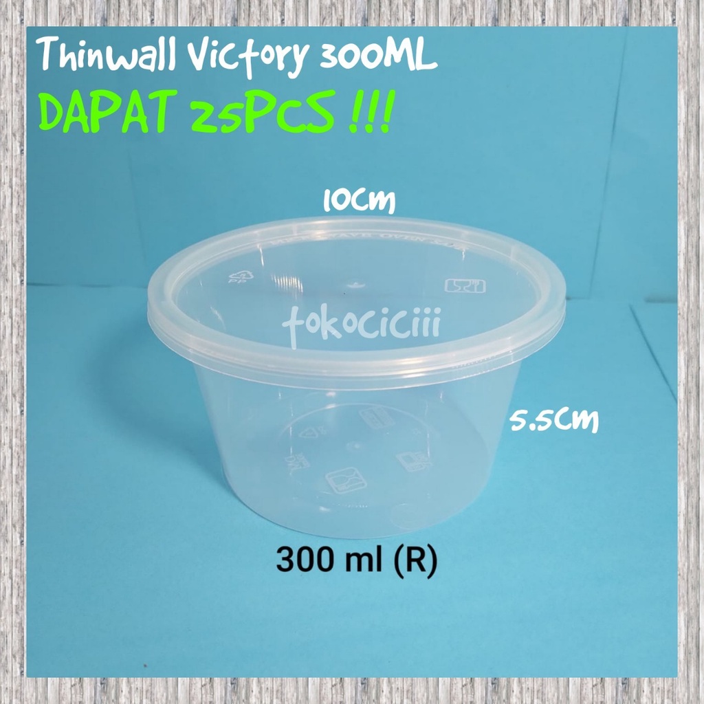 Thinwall food container 300ml VICTORY / Cup salad 300ml/Cup pudding 300ml / Mangkok plastik / Mangko