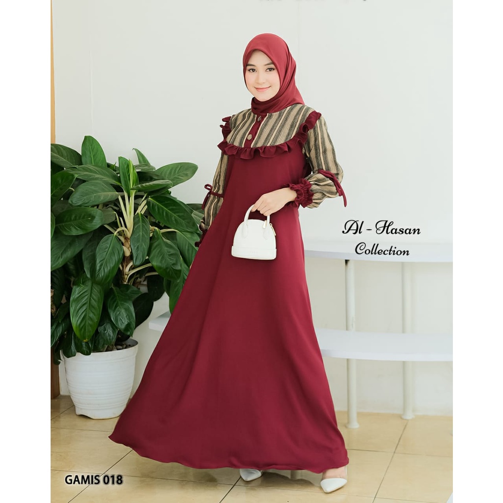 DRESS ONLY SYAKILA MIX LINEN, DRESS LEBARAN, DRESS WANITA MUSLIM, DRESS LEBARAN