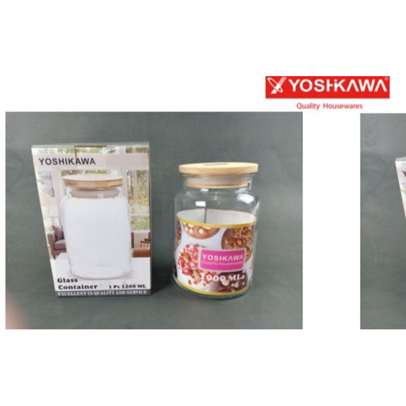 Yoshikawa Toples kaca bulat 1000ml type 2071