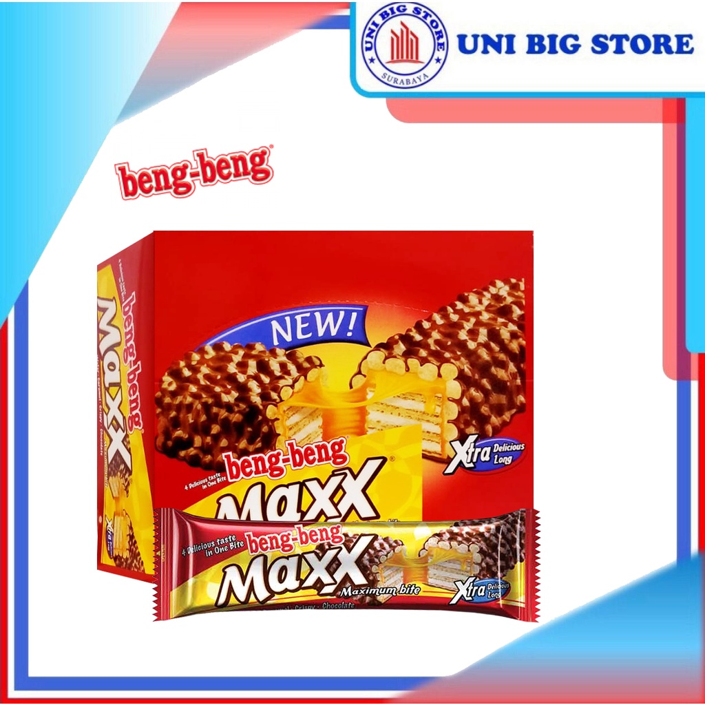 

Beng Beng Maxx Bite Wafer Caramel Chocolate Coklat Xtra Long 32 g BOX 12 Pcs