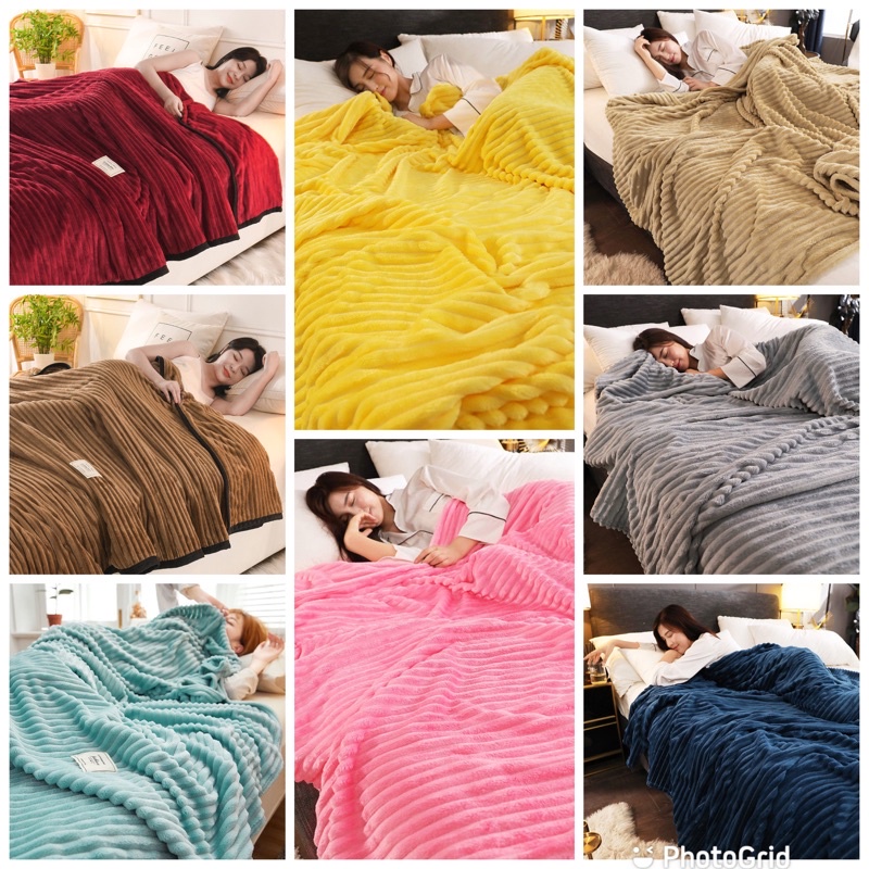 Selimut Bulu Fashion Polos Super Lembut Dan Halus Ukuran 180x200 Terbaru