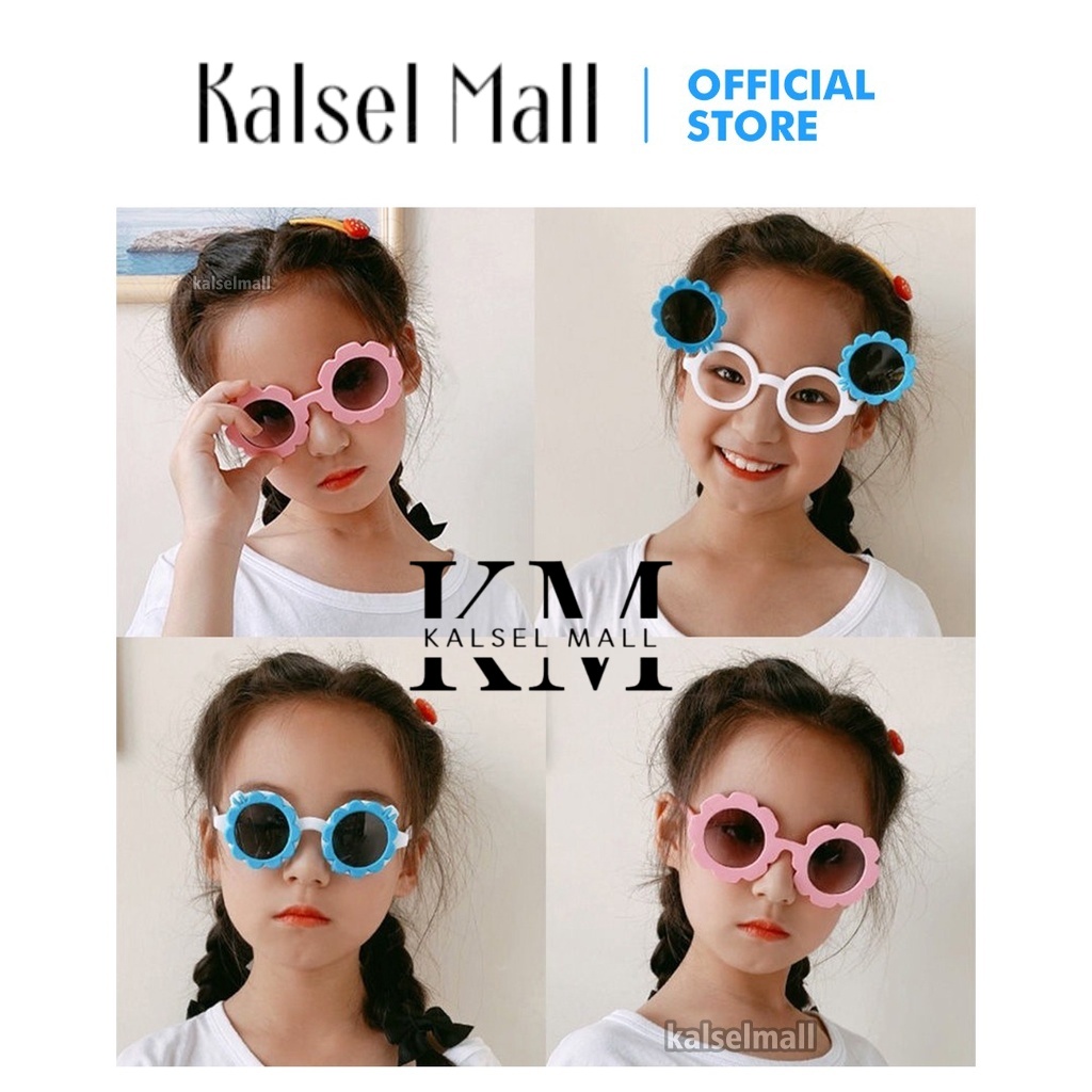 Kaca Mata Anak Hitam Perempuan Laki Laki New Trend Fashion Kacamata Anak Cowo Cewe atau Bayi Balita Terbaru Bunga Matahari Kacamata Pantai Sunglases Anti Radiasi High Quality Import KCA7