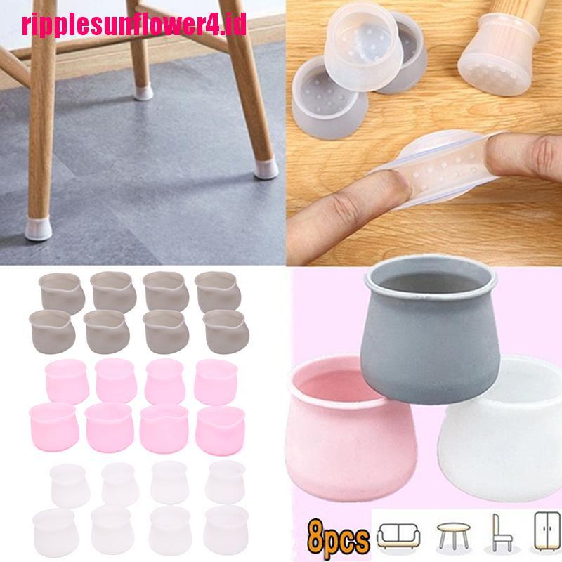 8pcs Pad Pelindung Kaki Kursi / Meja Bahan Karet Anti Slip