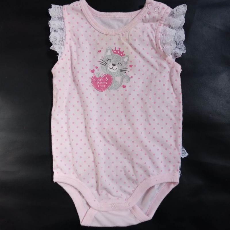 Baju Jumper Romper Anak Bayi Cewek Cowok Ukuran Size 50 60 Usia New Born 0 3 6 bulan-Kucing (noda)