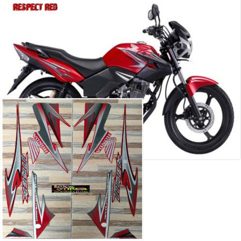 striping original Honda Tiger Revo merah tahun 2012 2013