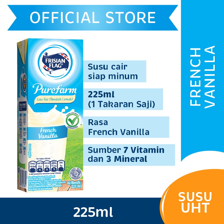 

Frisian Flag Low Fat French Vanilla 225 ml