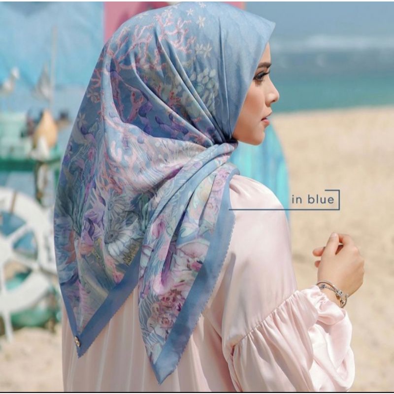 NEW Buttonscarves Little Mermaid Disney BLUE