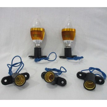 VISALUX Fiting Fitting E14 Lampu Hias Plafon/Fiting Lampu Candle+Cable