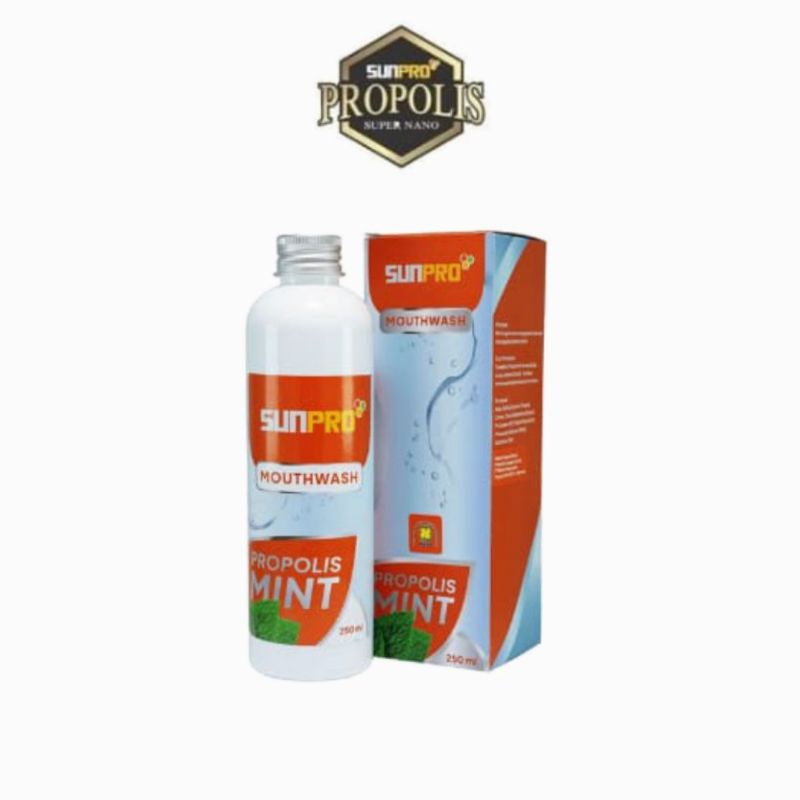 MBS - SUNPRO Mouthwash Propolis Mint - Obat Kumur Dengan Bahan Alami Menyegarkan Nafas