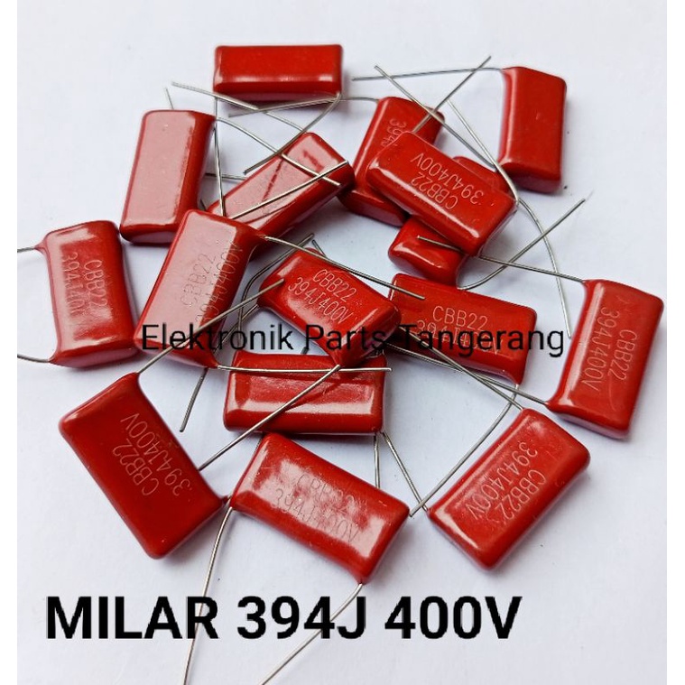 CAPACITOR MILAR 394J 400V 394 J 400V CAPACITOR MYLAR CBB 394J 400V KAPASITOR MILAR 394J 400V