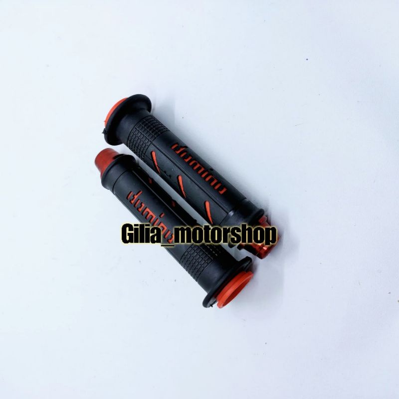 Handgrip garis Domino Plus Jalu stang Cnc Universal grip karet garis Domino plus Jalu stang