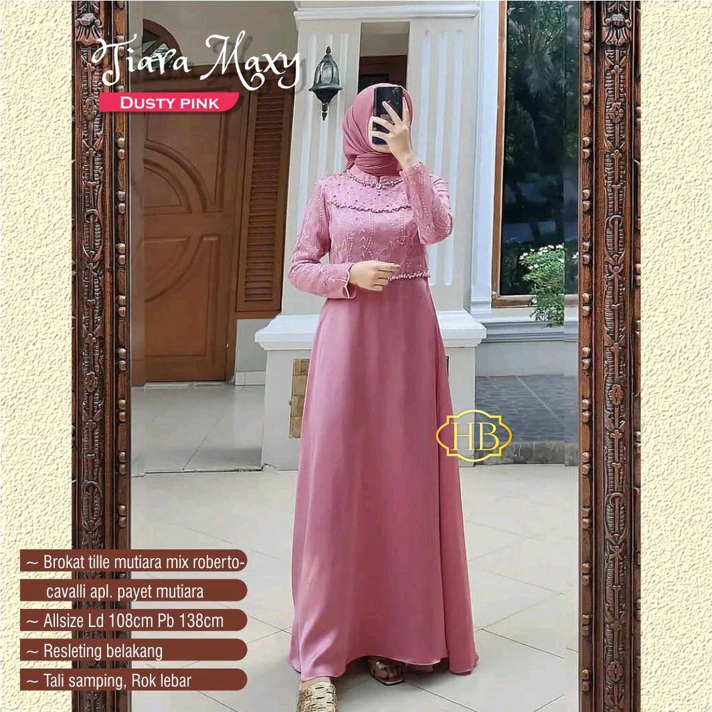 TIARA Dress Kondangan Wanita Muslim Brukat Mewah