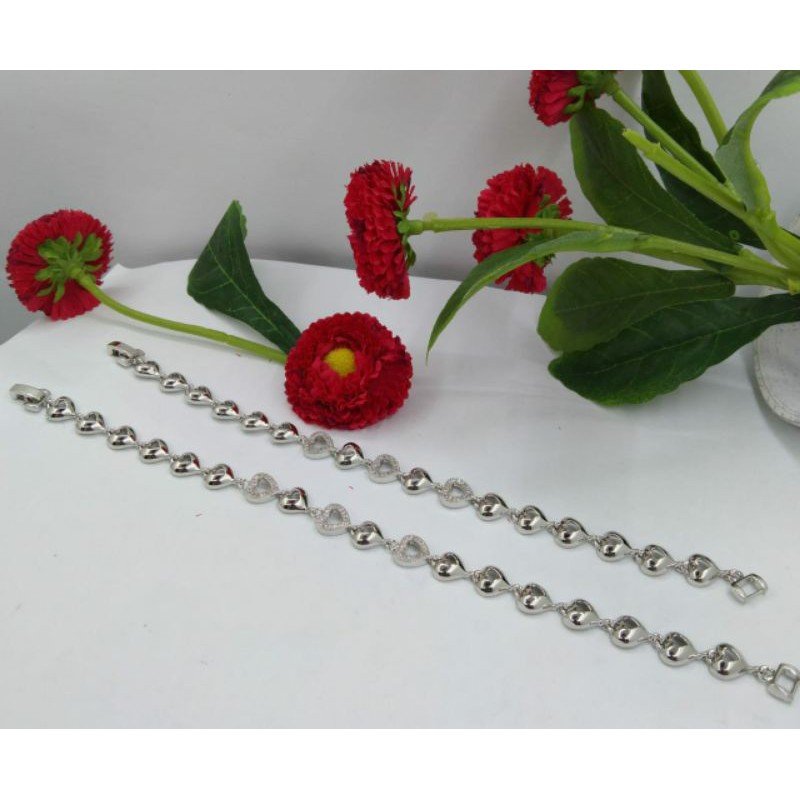 Fourfashion Gelang Wanita Xuping Full Love Silver Kekinian