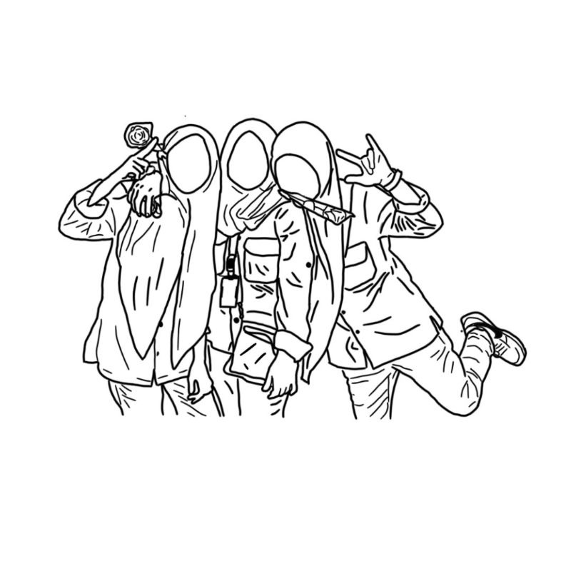 Ilustrasi wajah/line art (soft file)