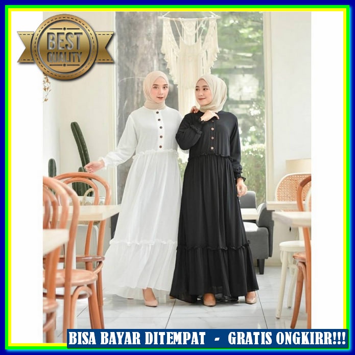 Baju Gamis Dres Syari Remaja Bju Muslimah Dress Baju Muslim Mewah Import Premium Perempuan Elegan Te