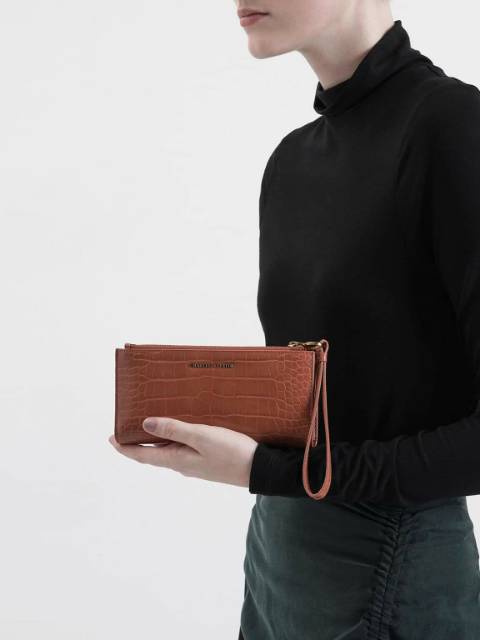 7.7 SALE | CK Mini Croc-Effect Wristlet Wallet