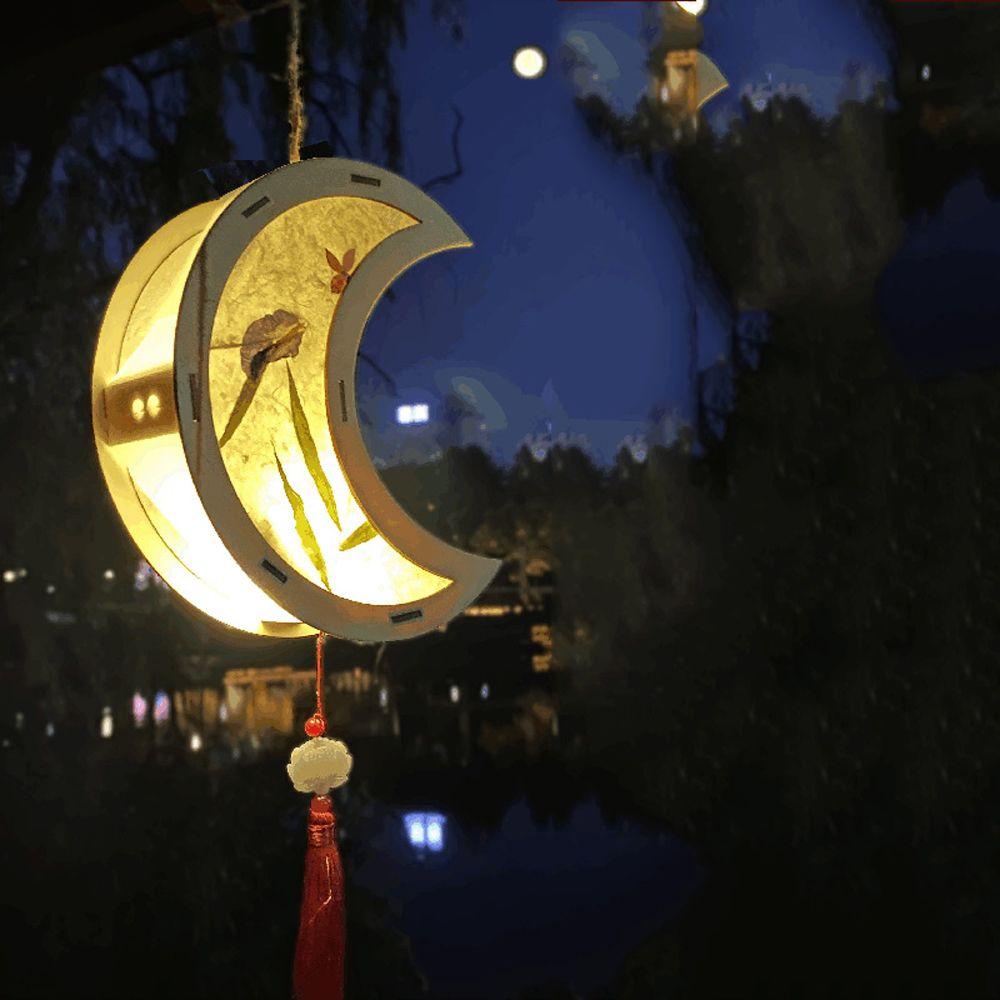 [Elegan] Mid-autumn Festival Lantern Festival Gift Handmade DIY Bahan Paket Lentera Bercahaya Gaya Bercahaya Perlengkapan Meriah Lentera Festival Bulan