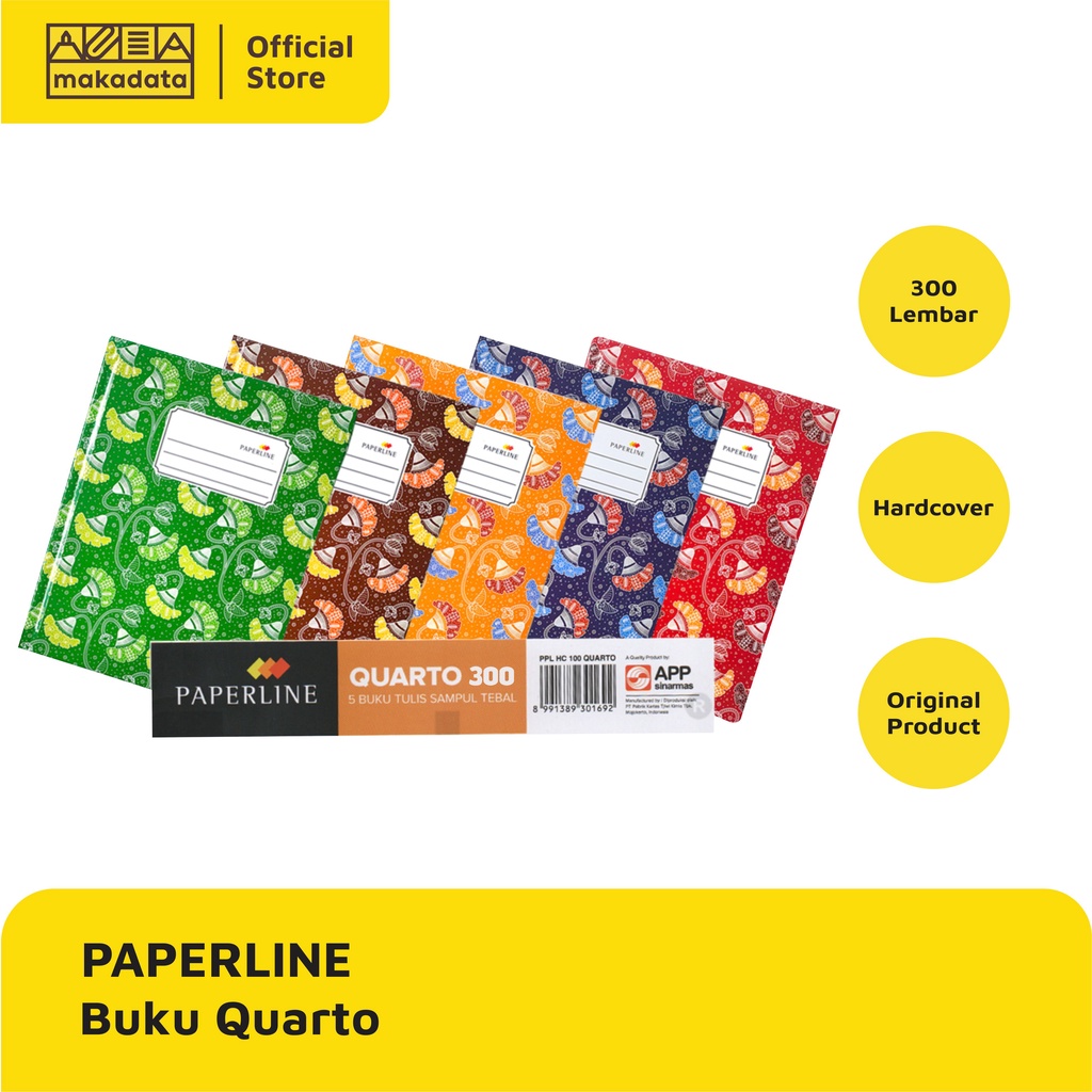 

BUKU TULIS KWARTO / QUARTO HARDCOVER ISI 300 LEMBAR PAPERLINE MURAH