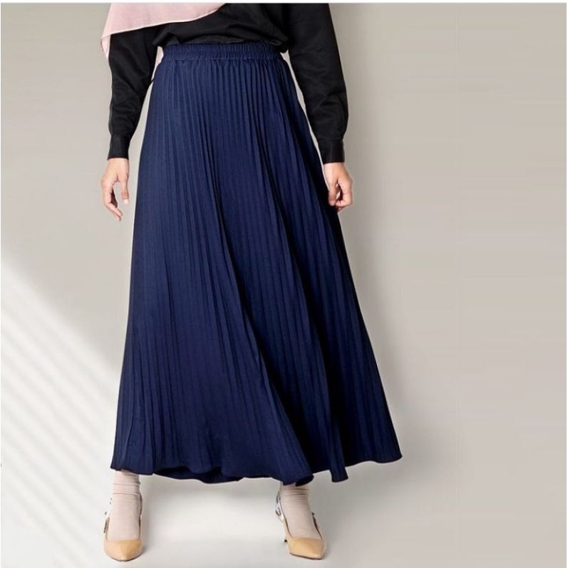 Rok plisket premium Navy