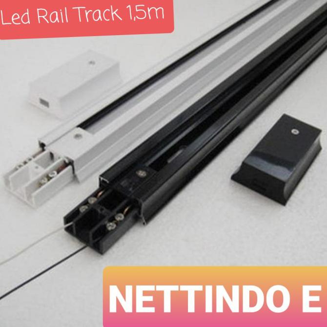 Kusus Hari Ini Rel Lampu 1,5M Sorot Spot Led Track 1,5 Meter Rell Trek Hitam / Putih - Putih Trendi