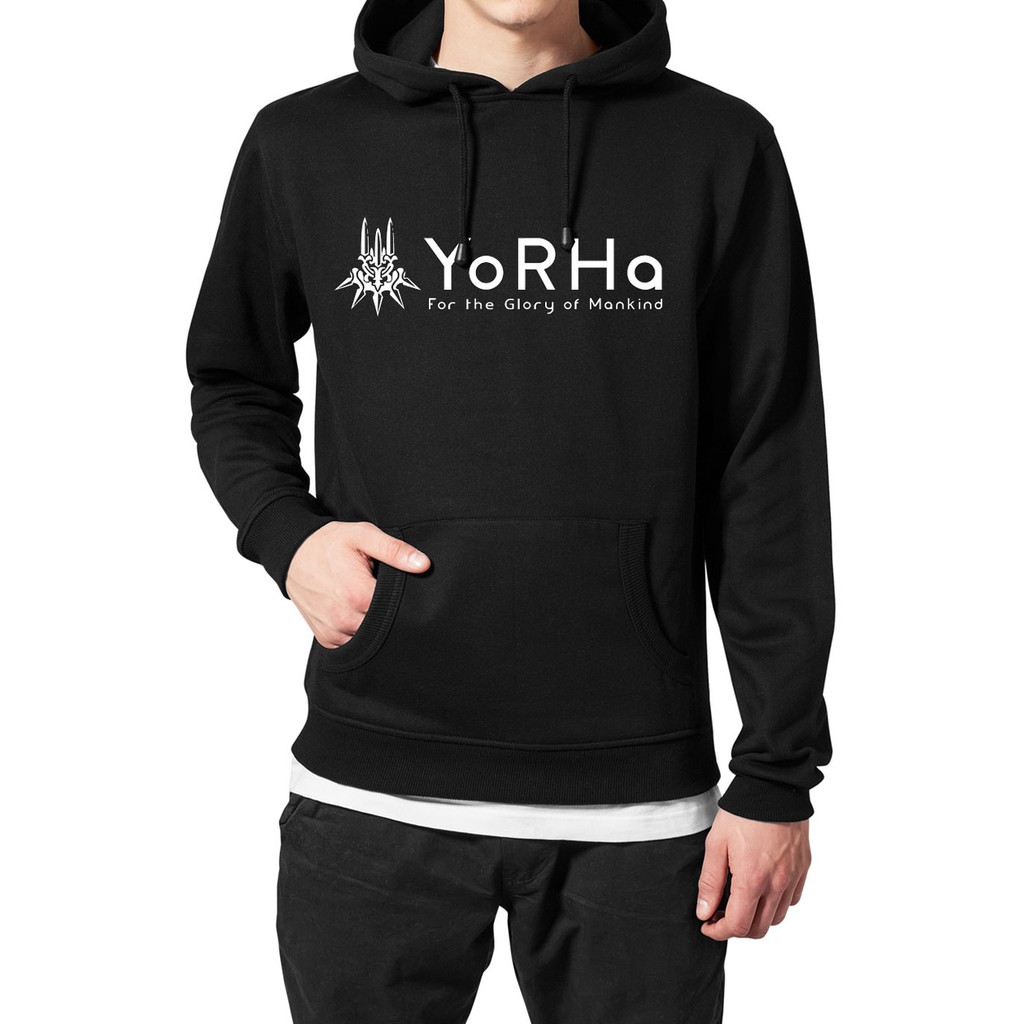 HOODIE SWEATER ZIPPER NIER AUTOMATA YORHA FOR THE GLORY MARKIND