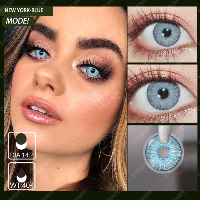 [COD]  NEW-YORK-PRO JADE-GRAY NROWN Softlens Mata Normal, Lensa Kontak Warna Alami, Soflens HAZEL-GRAY Lensa Warna, Softlens Minus 0.00/Diameter14.2MM/Mata Kore/TerbaikTahun Ini