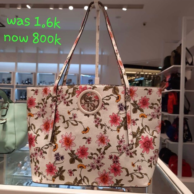 Tote bag flower guess (with jastip)