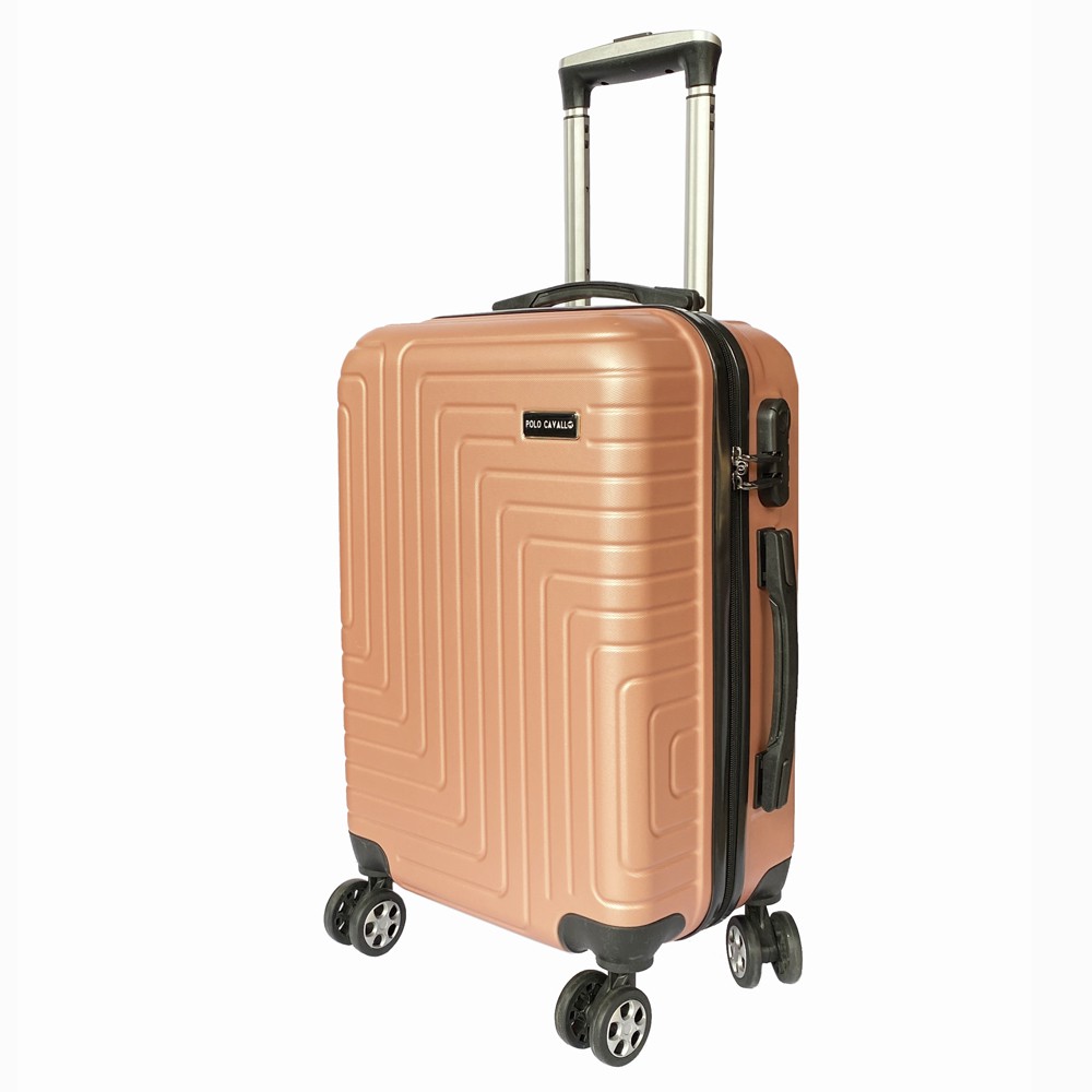 Free Shipping! Koper Fiber POLO MILANO Koper Kabin 20inch Koper Travelling Anti Pecah TC23-Rose Gold