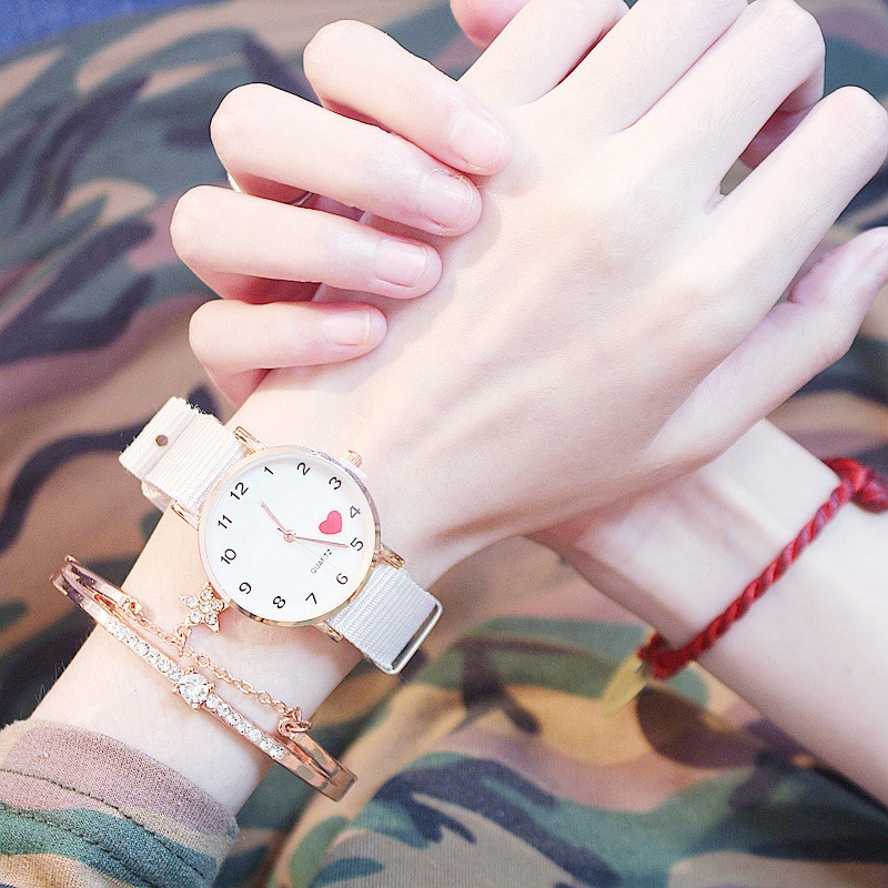 FYGALERY J172 Jam Tangan Kanvas Wanita Jam Analog Cewek Elegan Wrist Watch-1
