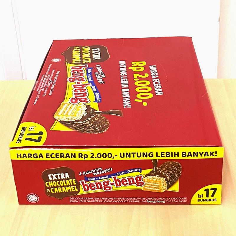 

BENG-BENG REGULAR - SNACK WAFER BERLAPIS COKLAT-1 box isi 17 PCS