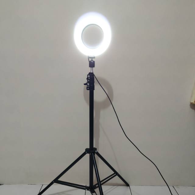 Lampu Ring Light LED Kamera 8W 6 Inch+ tripod 180cm