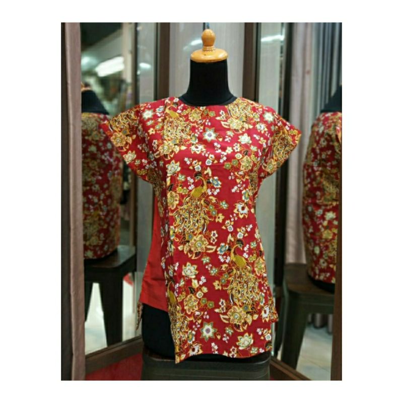Pangestu Batik Blus Fania Motif Merak Astrantia  (Big size XXL)