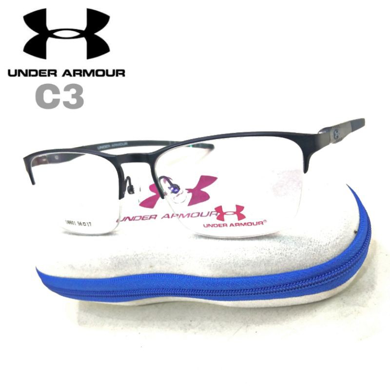 Kacamata Frame Minus Pria Titanium Half UA-C1 Black