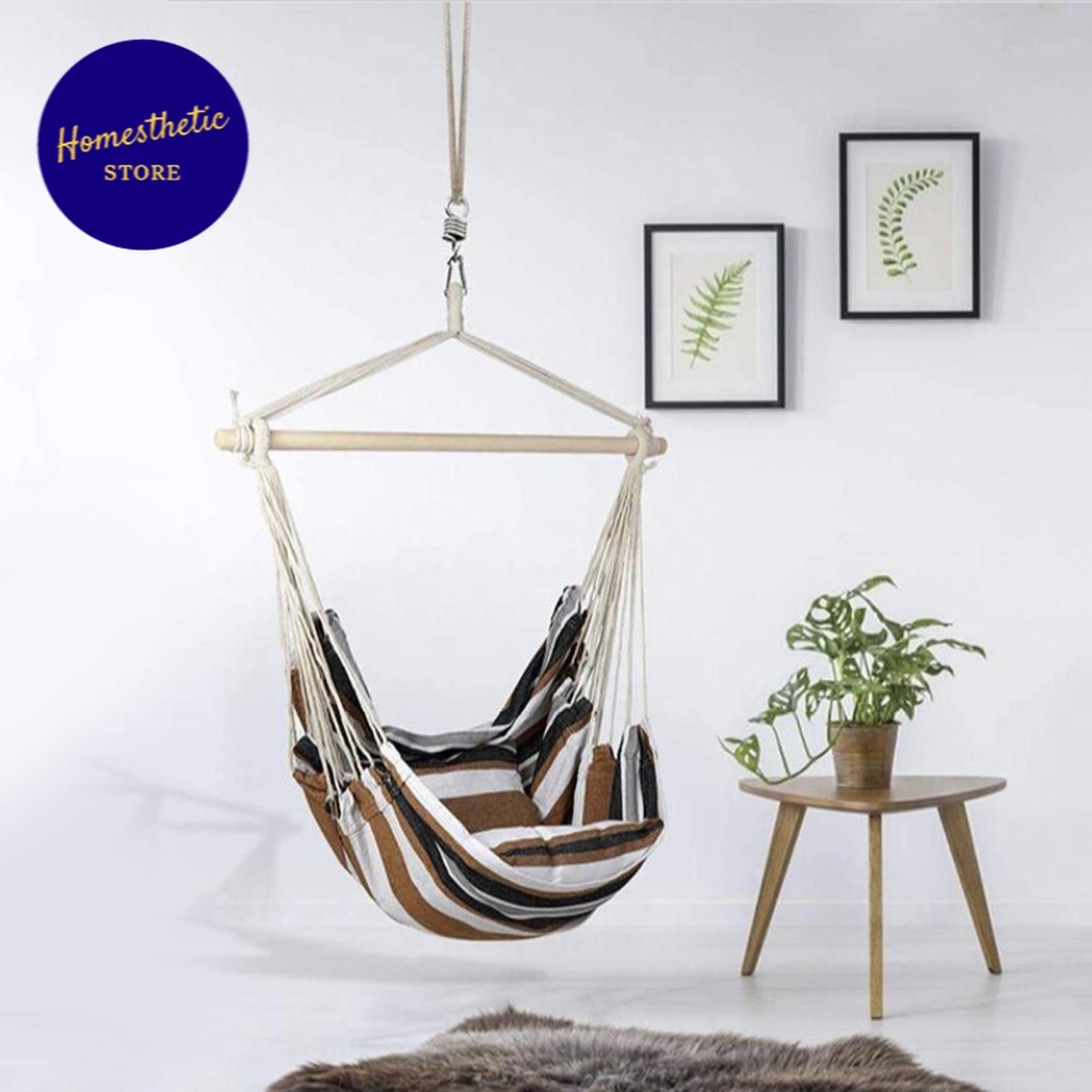 Kursi Hammock Tempat Tidur Gantung 2 Pillow Hammock Ayunan Rumah Santai Ayunan Gunung