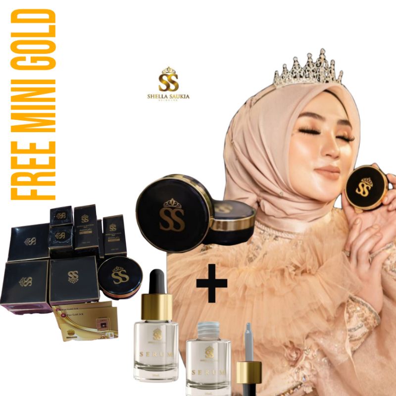 (PAKET GLOWING) SERUM SS+CUSHION SS BY SHELLA SAUKIA 100% ORIGINAL