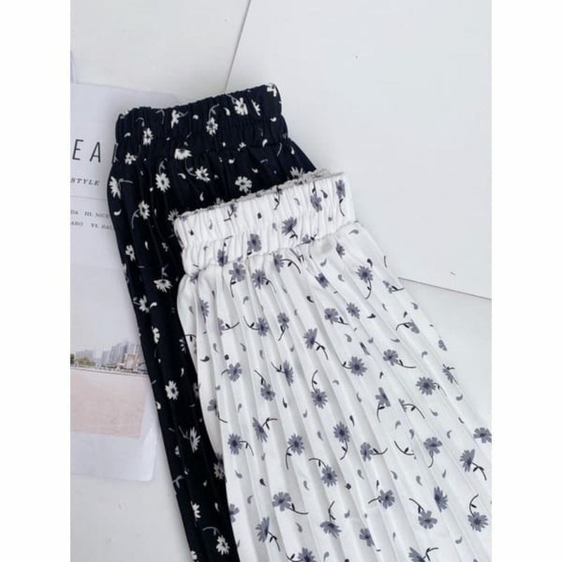 ROK PLISKET  PREMIUM / MOTIF BUNGA MELATI MODEL ELEGAN TERLARIS